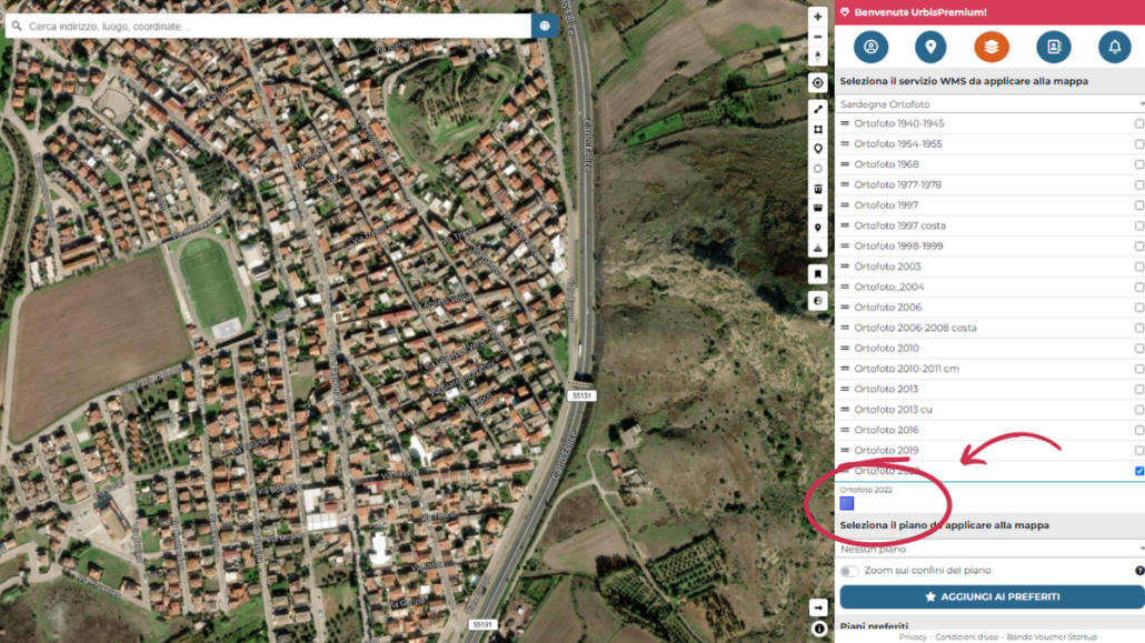 Sardegna Ortofoto 2022_UrbisMap Premium