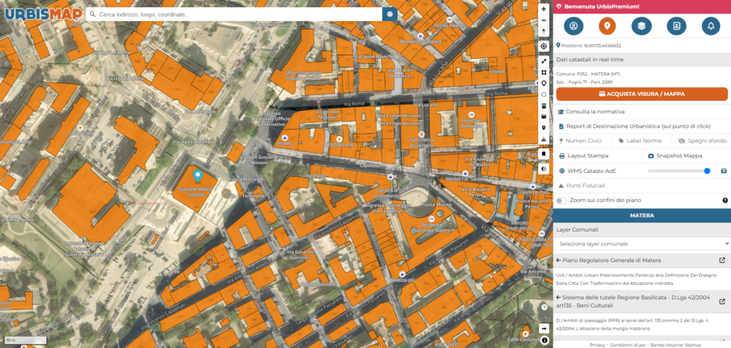 wms catasto UrbisMap Premium_Matera