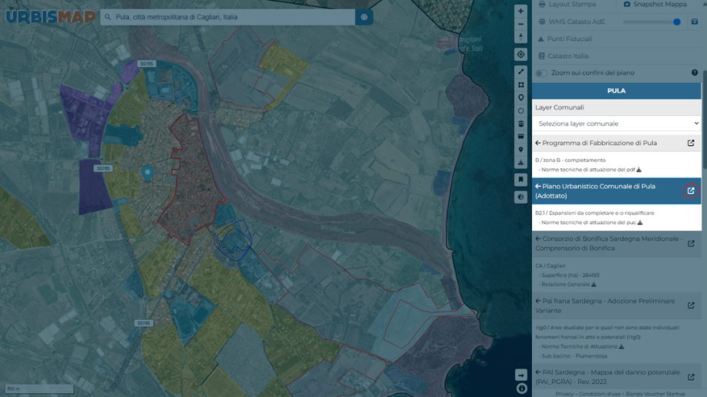 consulta il PUC completo di Pula su UrbisMap