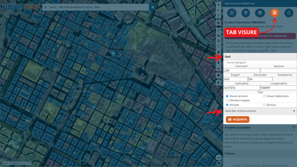 dati visura catastale online_urbismap