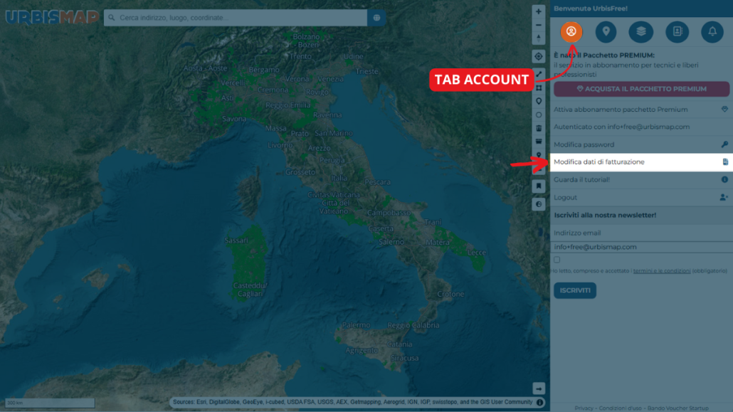 visura catastale online: modifica i tuoi dati di fatturazione