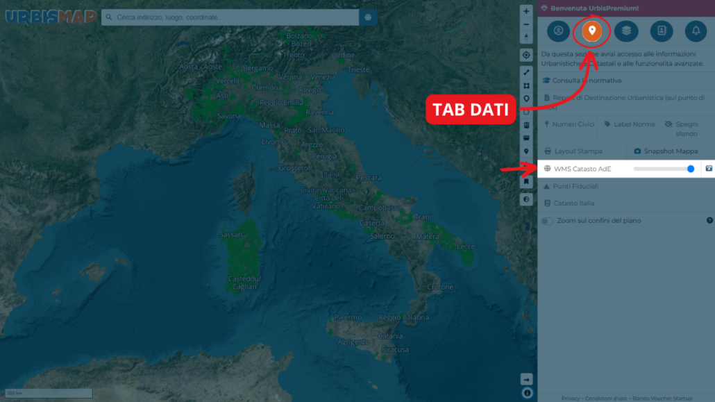 wms catasto_urbismap_attivare il WMS