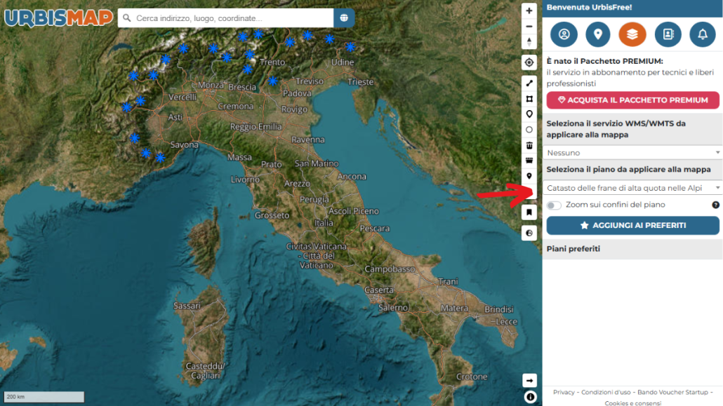 catasto delle frane di alta quota nelle alpi italiane su UrbisMap