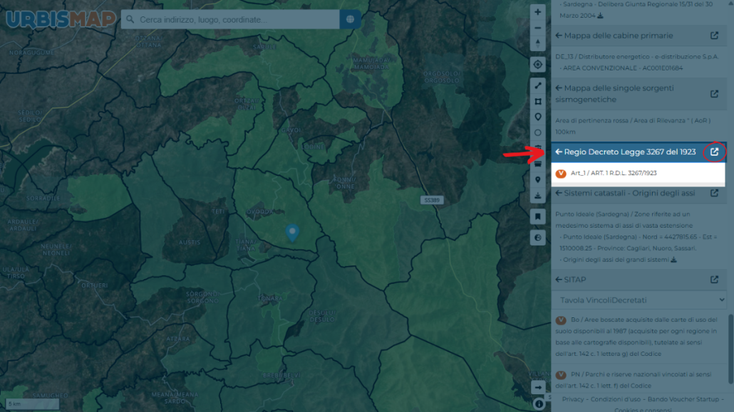 accedi agli articoli completi della Legge Serpieri sul Geoportale UrbisMap
