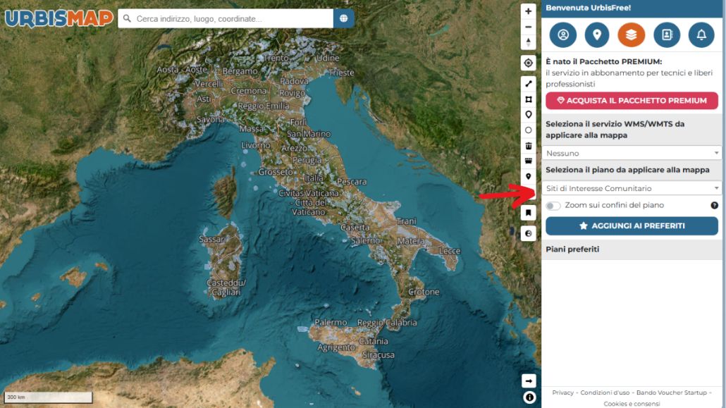 mappa siti di interesse comunitario su urbismap