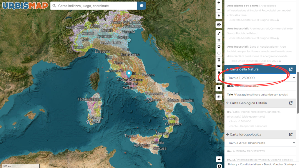 carta della natura_ Tavola 1:50.000_25.000