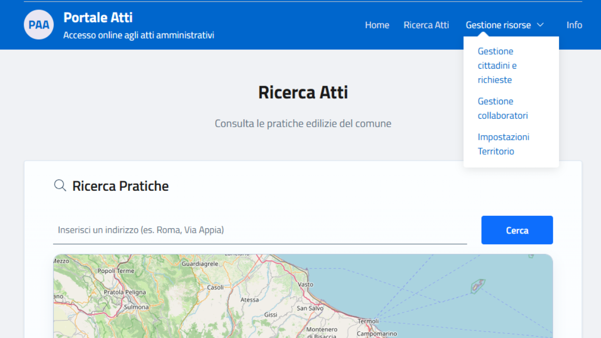 portale accesso agli atti: esperienza di gestione delle pratiche dell'amministrazione