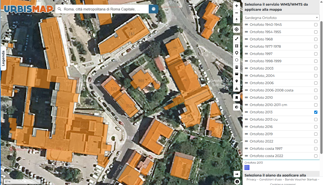 WMS Catasto AdE con ortofoto Sardegna_urbismap