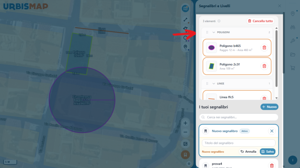 funzione drag and drop per ordinare i blocchi delle geometrie